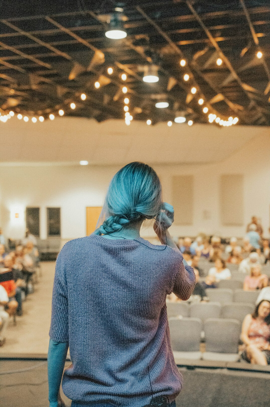 woman giving testimony