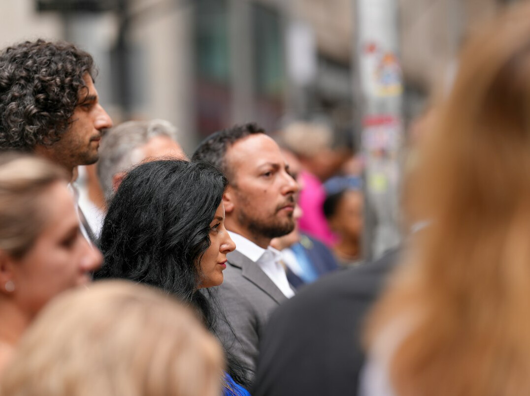 group of citizens in hearing